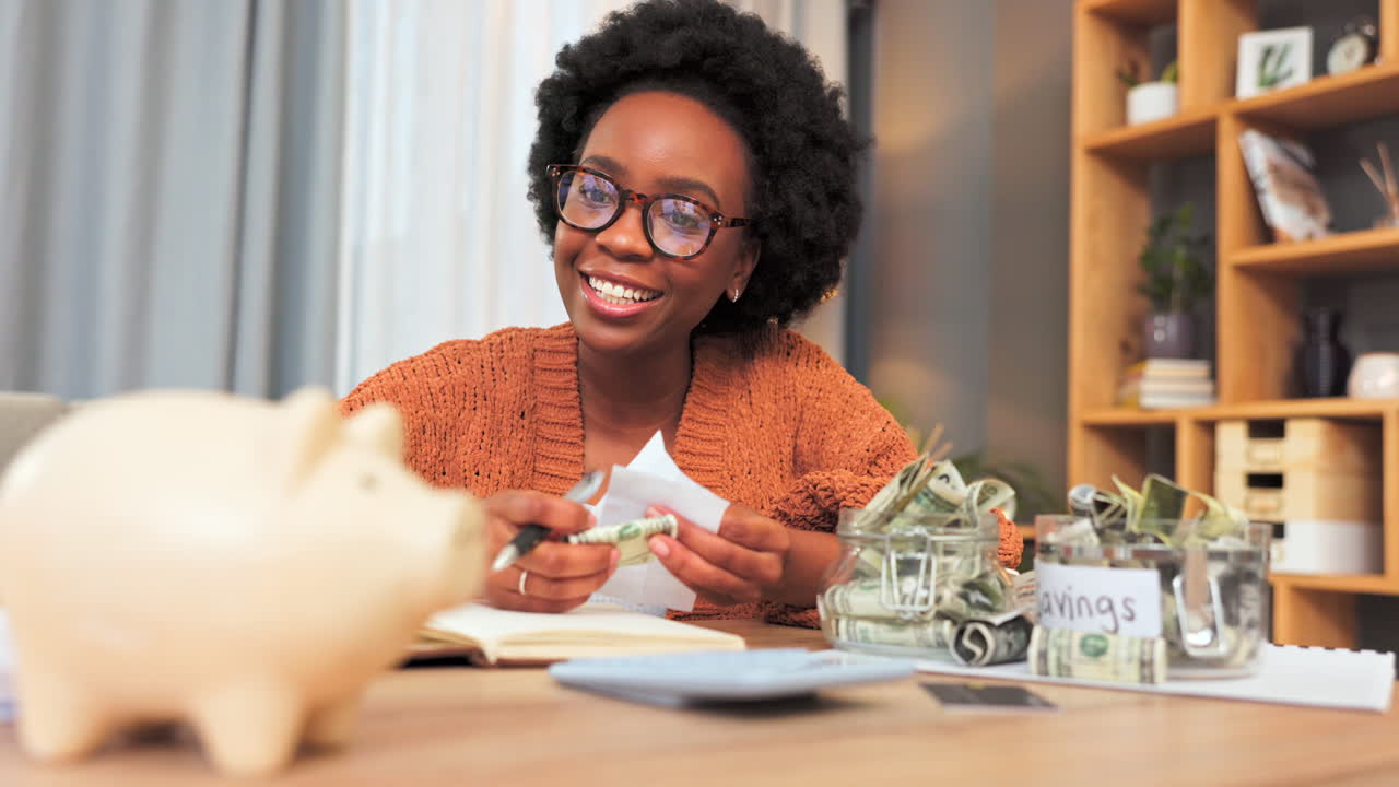 Finance, budget and saving money by depositing