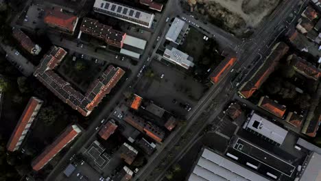 drone aerial view of goettingens traditional and modern housing