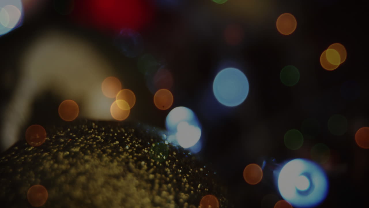 animación de fuera de foco de navidad parpadeando luces de hadas