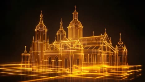 futuristic outline of a church