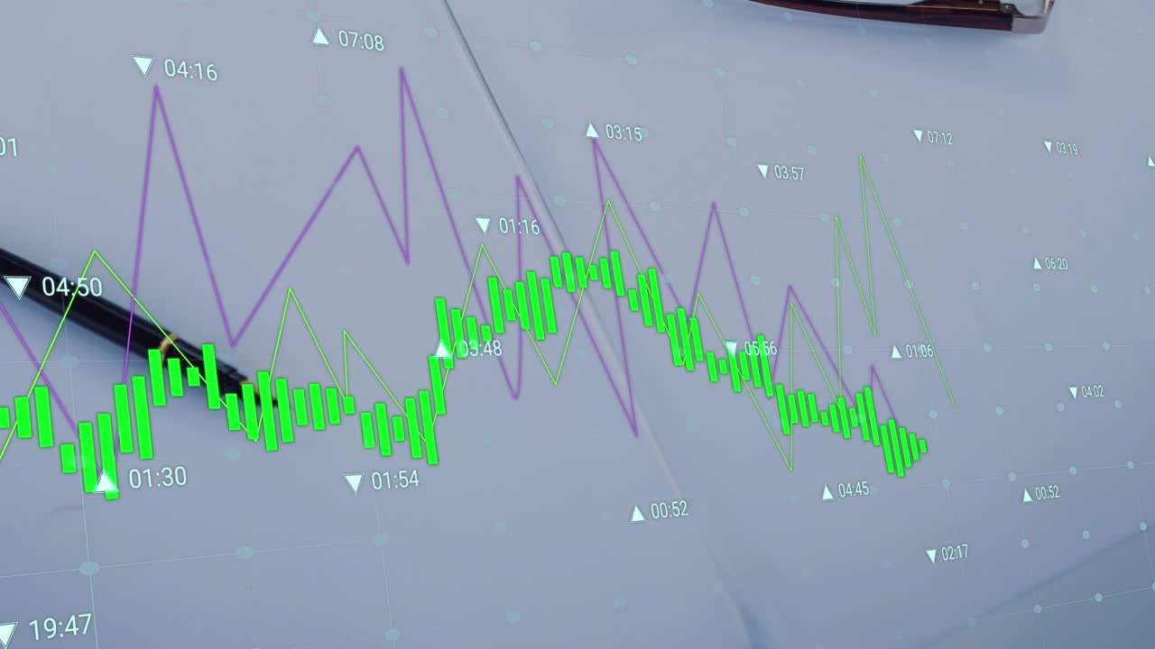 Animation of mathematical equations over businessman using computer