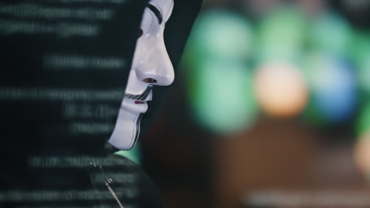 Hacker hands typing keyboard breaking cybersecurity at data hologram closeup