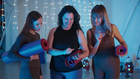 women enjoying yoga session