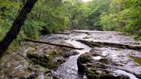 River-Leading-Directly-to-Sgwd-Clun-Gwyn-Waterfall-in-Brecon-Beacons-Wales-UK-4K