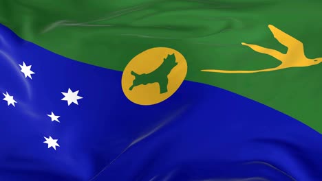 waving  looped flag as  background christmas island