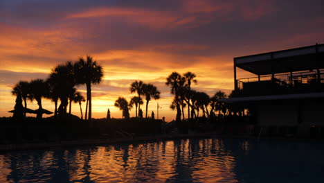 beautiful sunset silhouette at florida resort