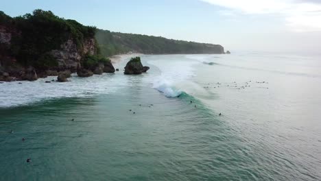 bali padang padang beach surfers aerial