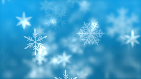 snowflakes against blue background