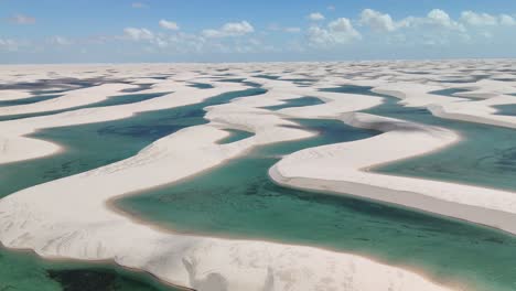 drone view of dunes and lagoons in lençóis maranhenses national park - rota lagoa azul, maranhão, brazil