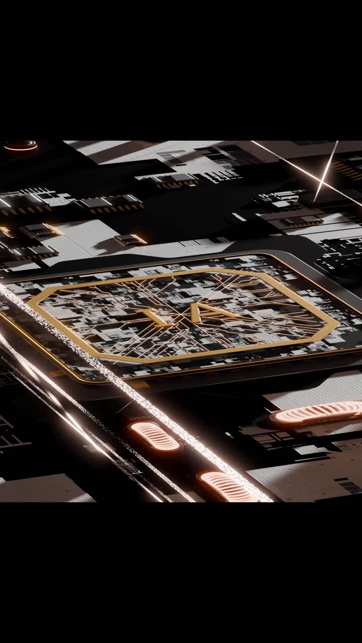 High-Tech Computer Chip on Circuit Board