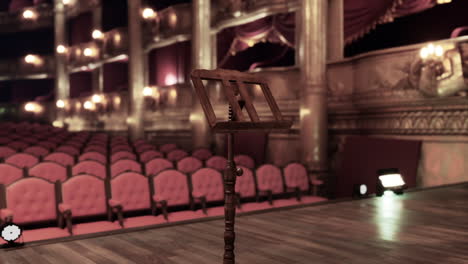 empty stage in opera house with music stand