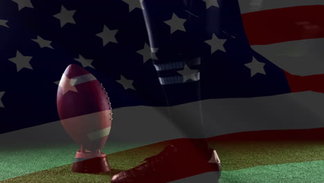composición del jugador de fútbol americano pateando la pelota