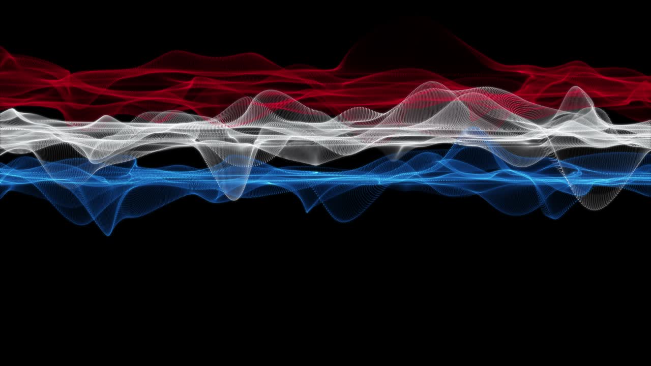 스포츠 이벤트 및 텍스트 공간을위한 느린 동작에서 환상적인 네덜란드 컬러 파동 애니메이션, 4096x2304 루프 4k