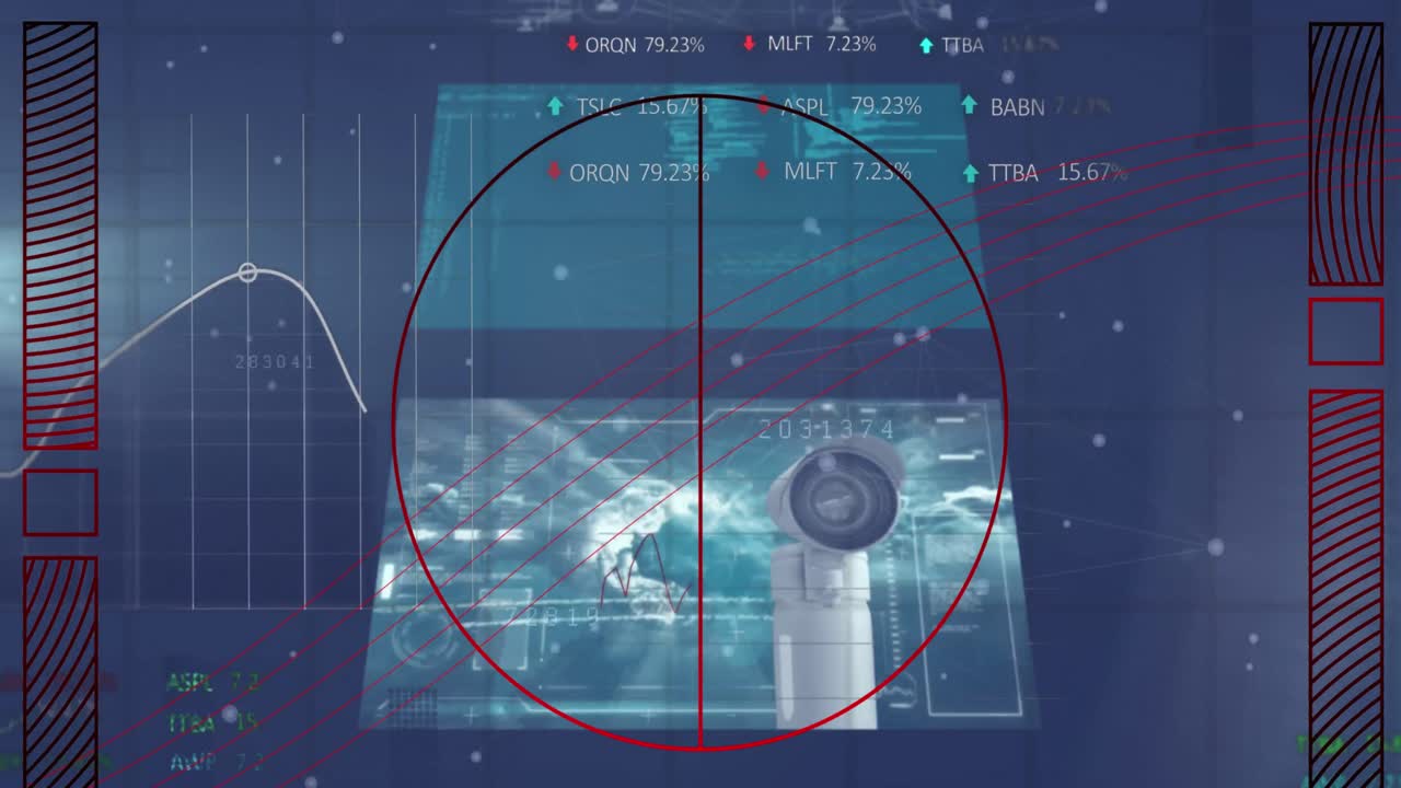 animación del procesamiento de datos sobre un fondo negro