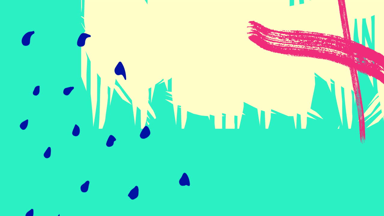 녹색 배경에 대한 추상적인 모양의 디지털 애니메이션