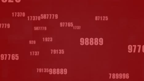 múltiples números cambiando contra un fondo rojo