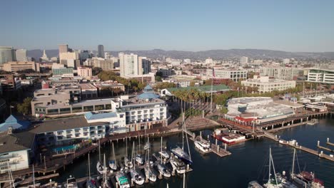 oakland, california, 4k drone shot of waterfront and skyline