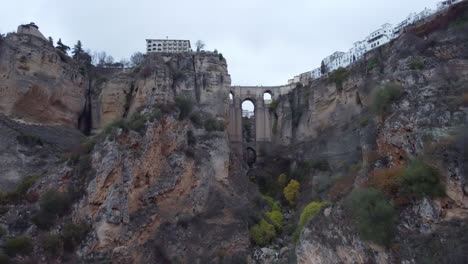 Aerial:-New-bridge-that-joins-Ronda-Spain-spans-deep-vertical-gorge