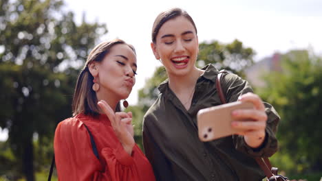 selfie, women and friends outdoor