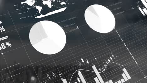 animation of financial data processing over landscape