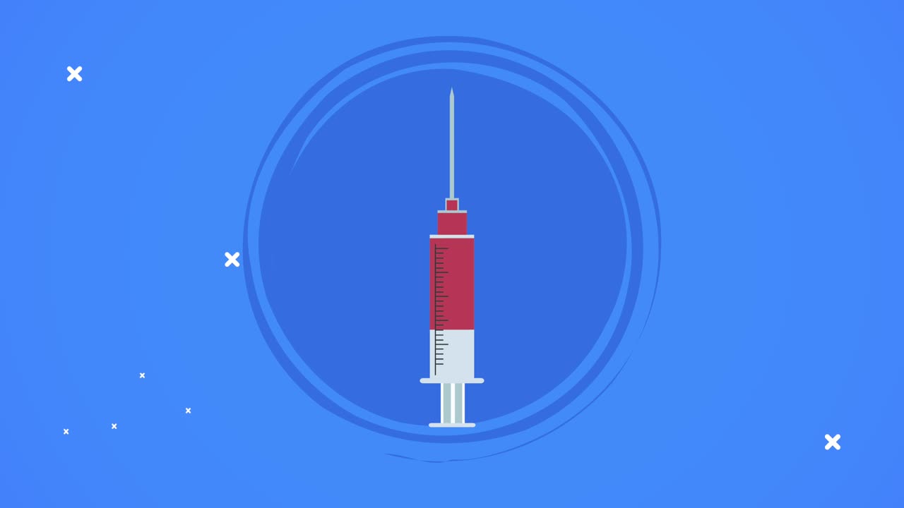 injection syringe with blood animation