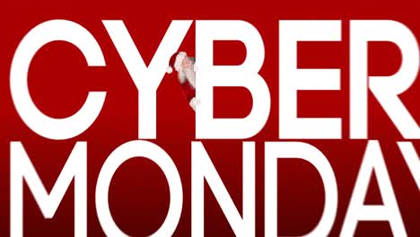 santa peeping on cyber monday logo