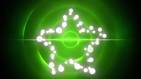 animation of christmas decoration fairy lights with copy space over green circles