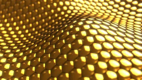 animated abstract golden colored hexagon boxes (loopable) stock video stock video