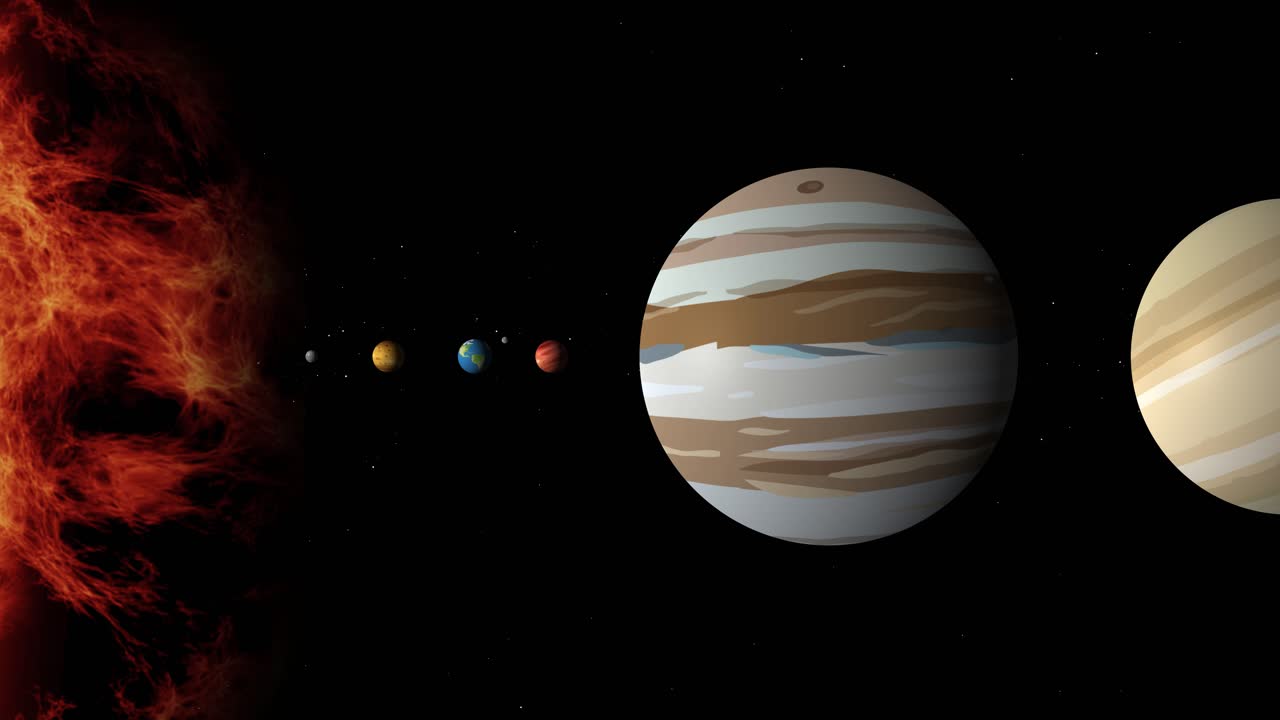 animación que representa la tierra, la luna y los telescopios espaciales en órbita