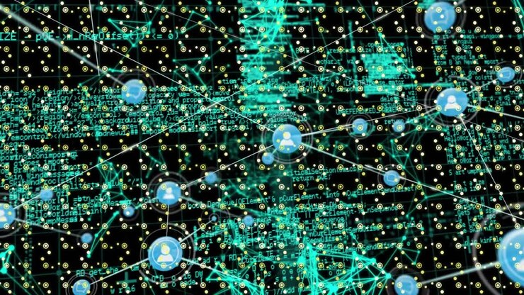 Animation of network of connections over data processing