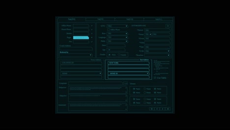 pantalla de interfaz de hud que muestra datos futuristas con números y texto