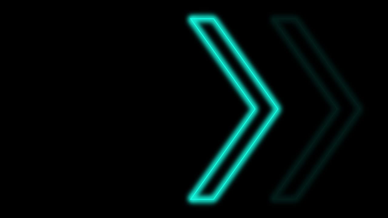 la dirección de la flecha de la luz azul de neón 4k en black blackgroud
