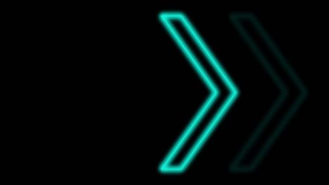 4k neon blue light arrow direction on black blackgroud