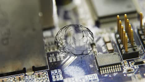 Animation-of-human-brain-and-data-processing-on-circuit-board