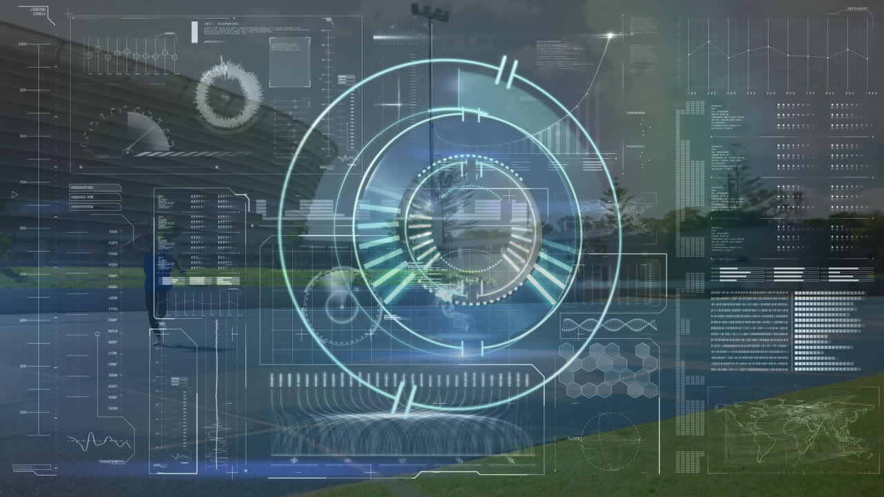 animación del procesamiento de datos sobre un corredor afroamericano