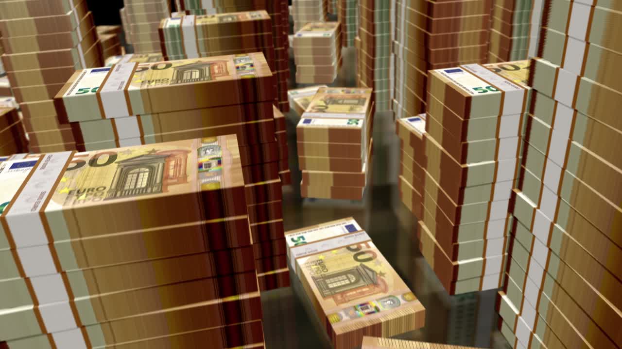 3d 비행 유로 화폐  루프 애니메이션