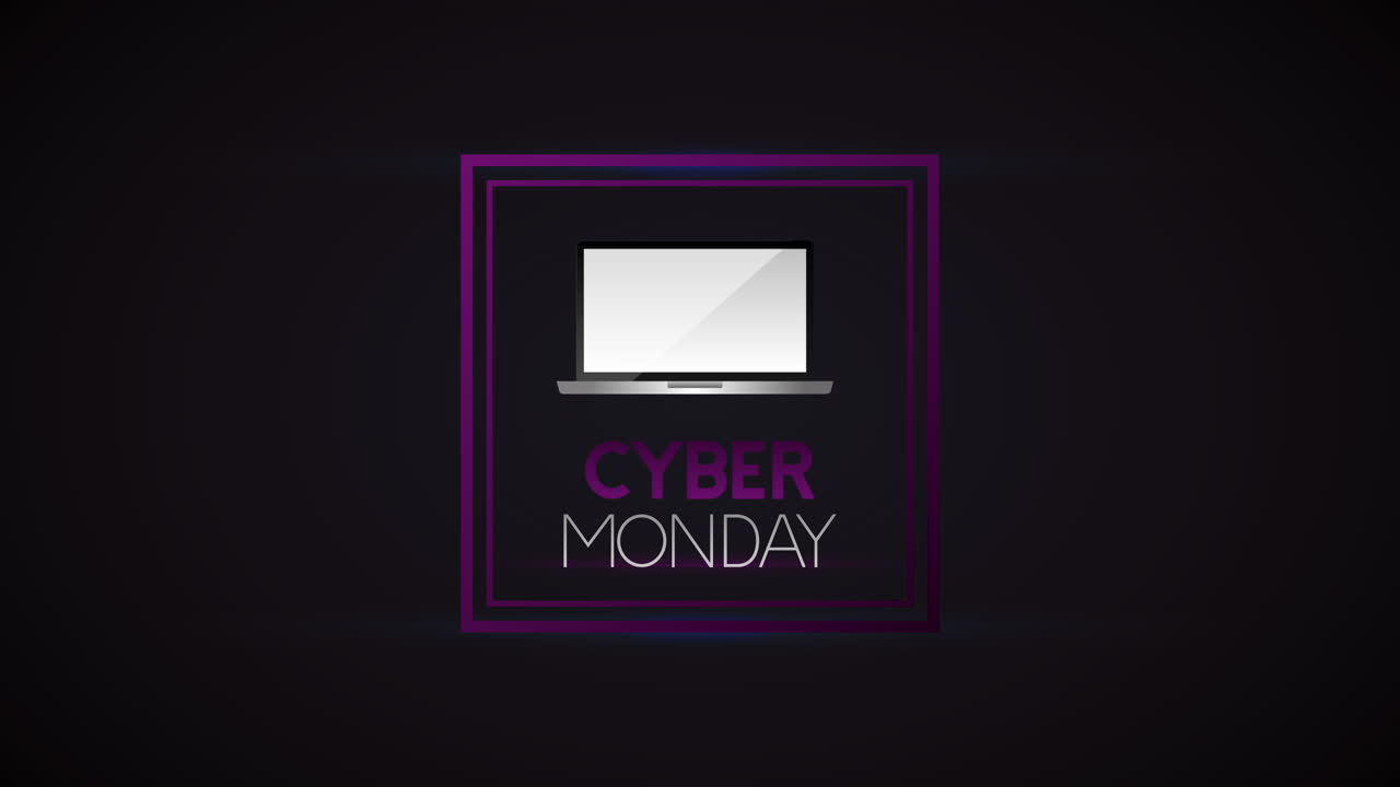 cyber lunedì animazione con laptop