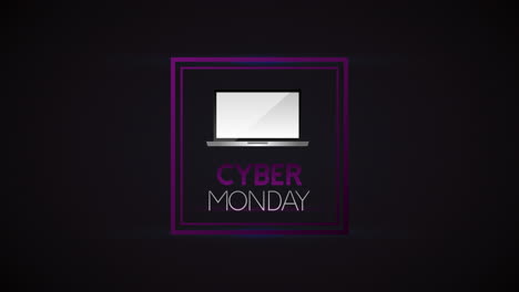 cyber monday animation with laptop