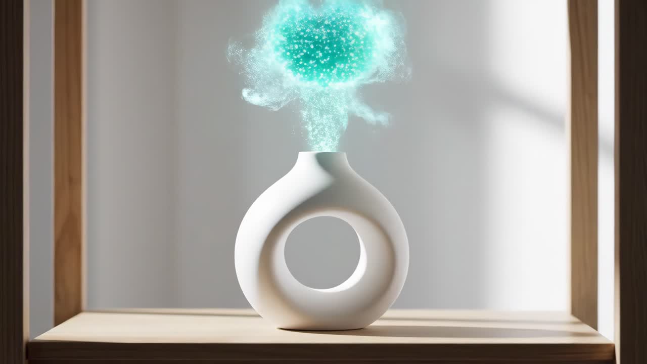 Vase on a shelf with a decorative effect