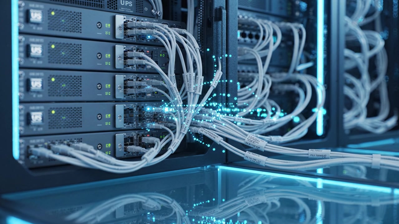 An Advanced Data Center Showcase Featuring High-Performance Servers and Sophisticated Cable Management Systems for Optimal Data Processing and Storage Solutions