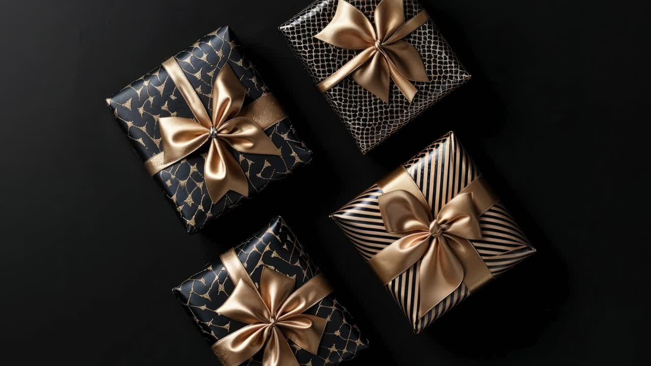 Scatole regalo nere e dorate