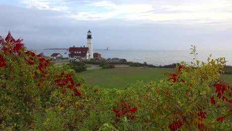 establishing shot of the portland head lighthouse in portland maine 1