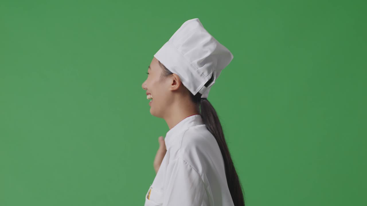 웃는 요리사 여자