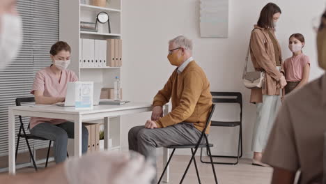 patients getting medical consultation in hospital