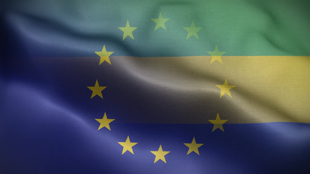 EU Gabon Flag Loop Background 4K