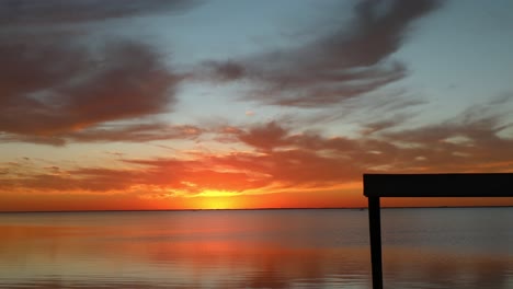 picturesque sunset over a calm laguna madres estuary at north padre island national seashore along gulf coast of texas