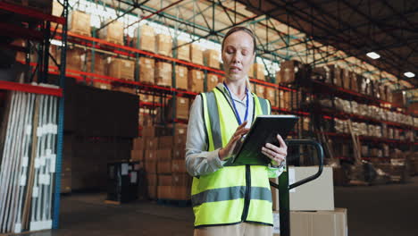 trabajador de almacén con clipboard