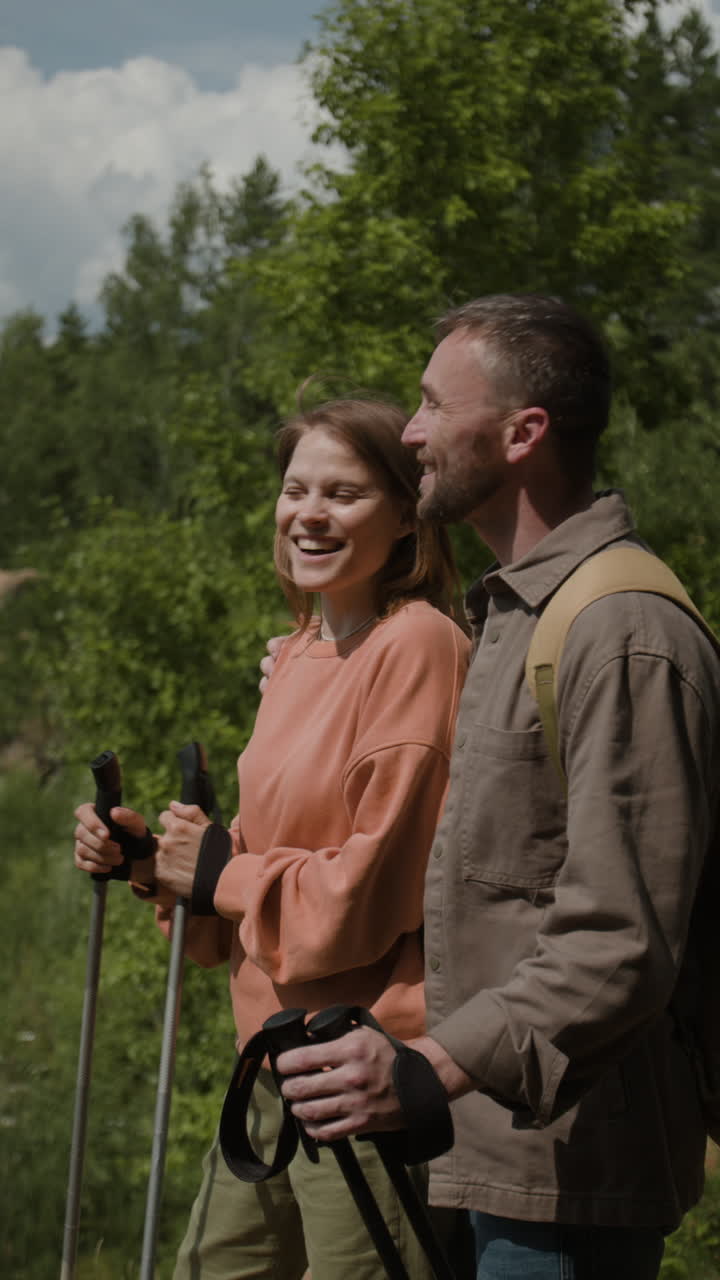 Couple Hiking in the Forest