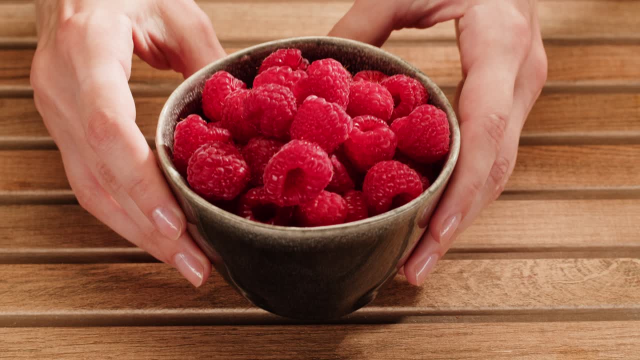 Fresh Raspberries in a Bowl