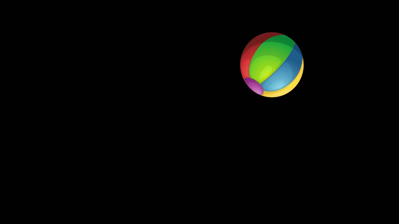 A vibrant ball bounces energetically against a dark backdrop